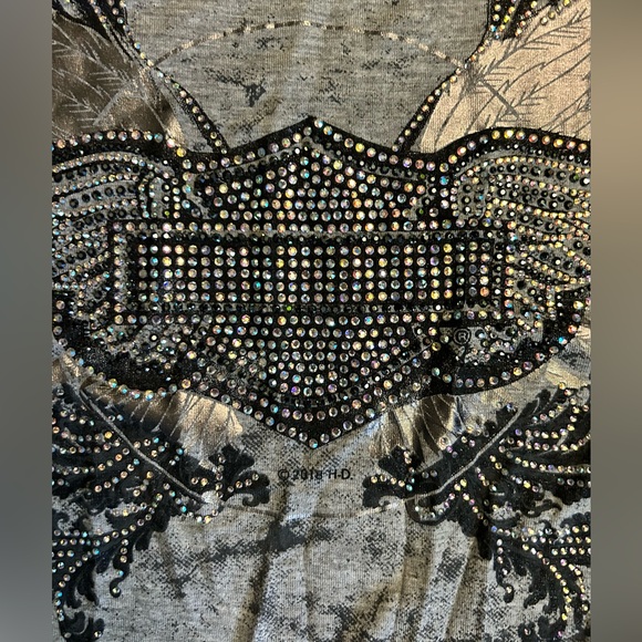 Harley Davidson rhinestone t-shirt dress. Size small - Picture 3 of 7